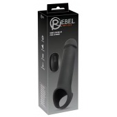 Черная вибронасадка для пениса с хомутом для мошонки и пультом ДУ Remote Controlled Penis Extension - Orion - в Бийске купить с доставкой