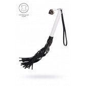 Плеть с белой рукоятью и чёрными хлыстами - 50 см. - Pecado - купить с доставкой в Бийске