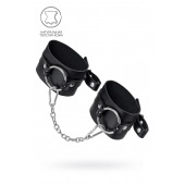 Черные оковы из толстой кожи с люверсами - Pecado - купить с доставкой в Бийске