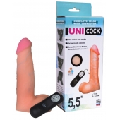 Фаллическая насадка Харнесс UNICOCK 5,5  с вибрацией - 17 см. - LOVETOY (А-Полимер) - купить с доставкой в Бийске