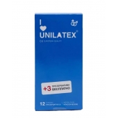 Классические презервативы Unilatex Natural Plain - 12 шт. + 3 шт. в подарок - Unilatex - купить с доставкой в Бийске