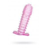 Гелевая розовая насадка с шипами - 12 см. - Toyfa Basic - в Бийске купить с доставкой