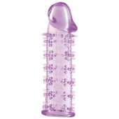 Гелевая фиолетовая насадка на фаллос с шипами - 12 см. - Toyfa Basic - в Бийске купить с доставкой