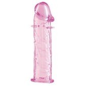 Гладкая розовая насадка с усиками под головкой - 12,5 см. - Toyfa Basic - в Бийске купить с доставкой