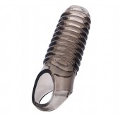 Дымчатая насадка с рёбрышками и подхватом мошонки ToyFa XLover - 12,5 см. - ToyFa - в Бийске купить с доставкой