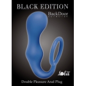 Синее эрекционное кольцо с анальной пробкой Double Pleasure Anal Plug - Lola Games - в Бийске купить с доставкой