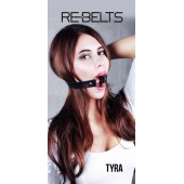 Чёрный кожаный чокер-кляп Tyra Black - Rebelts - купить с доставкой в Бийске