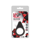 Чёрное эрекционное кольцо LIT-UP SILICONE STIMU RING 1 BLACK - Dream Toys - в Бийске купить с доставкой