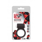 Чёрное эрекционное виброкольцо LIT-UP SILICONE STIMU RING 3 BLACK - Dream Toys - в Бийске купить с доставкой