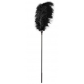 Стек с большим чёрным пером Large Feather Tickler - 65 см. - Blush Novelties - купить с доставкой в Бийске