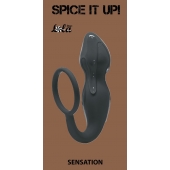 Серое эрекционное кольцо Sensation с анальным стимулятором - Lola Games - в Бийске купить с доставкой