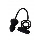 Чёрное эрекционное кольцо с вибростимулятором и анальным хвостом - Erotist Adult Toys - в Бийске купить с доставкой