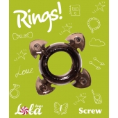 Чёрное эрекционное кольцо Rings Screw - Lola Games - в Бийске купить с доставкой