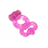 Розовое эрекционное кольцо Rings Treadle с подхватом - Lola Games - в Бийске купить с доставкой