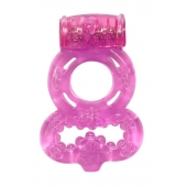 Розовое эрекционное кольцо Rings Treadle с подхватом - Lola Games - в Бийске купить с доставкой