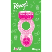 Розовое эрекционное кольцо с вибрацией Rings Ringer - Lola Games - в Бийске купить с доставкой