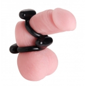 Двойное эрекционное кольцо Dual Stretch To Fit Cock and Ball Ring - XR Brands - в Бийске купить с доставкой