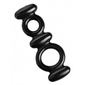 Двойное эрекционное кольцо Dual Stretch To Fit Cock and Ball Ring - XR Brands - в Бийске купить с доставкой