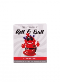 Стимулирующий презерватив-насадка Roll   Ball Strawberry - Sitabella - купить с доставкой в Бийске