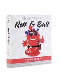 Стимулирующий презерватив-насадка Roll   Ball Strawberry - Sitabella - купить с доставкой в Бийске