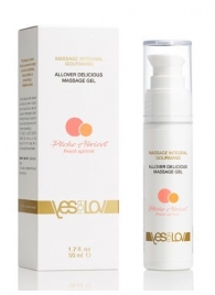 Универсальный массажный гель-смазка Allover Delicious Massage Gel с ароматом персика и аброкоса - 50 мл. - YESforLOV - купить с доставкой в Бийске