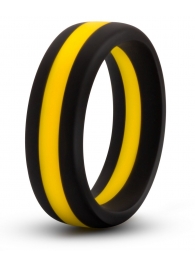 Черно-желтое силиконовое эрекционное кольцо Silicone Go Pro Cock Ring - Blush Novelties - в Бийске купить с доставкой
