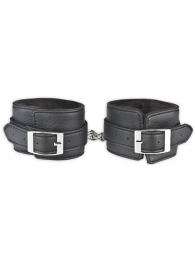 Черные фиксаторы для ног на цепи с мехом внутри - Lux Fetish - купить с доставкой в Бийске