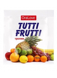 Пробник гель-смазки Tutti-frutti со вкусом тропических фруктов - 4 гр. - Биоритм - купить с доставкой в Бийске