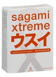 Ультратонкие презервативы Sagami Xtreme SUPERTHIN - 3 шт. - Sagami - купить с доставкой в Бийске