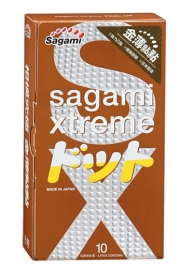 Презервативы Sagami Xtreme FEEL UP с точечной текстурой и линиями прилегания - 10 шт. - Sagami - купить с доставкой в Бийске