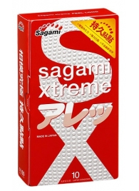 Утолщенные презервативы Sagami Xtreme Feel Long с точками - 10 шт. - Sagami - купить с доставкой в Бийске