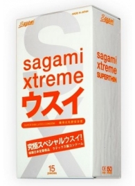 Ультратонкие презервативы Sagami Xtreme SUPERTHIN - 15 шт. - Sagami - купить с доставкой в Бийске