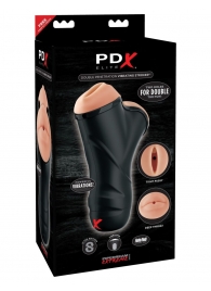 Мастурбатор в колбе с двумя тоннелями Double Penetration Vibrating Stroker - Pipedream - в Бийске купить с доставкой