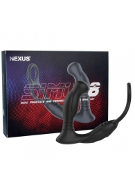 Черная анальная пробка NEXUS SIMUL8 с фиксацией на теле кольцами - Nexus Range - в Бийске купить с доставкой