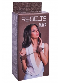 Коричневые кожаные наручники Maya - Rebelts - купить с доставкой в Бийске