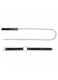 Черный поводок и чокер с кольцом Rada - Rebelts - купить с доставкой в Бийске