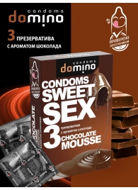 Презервативы для орального секса DOMINO Sweet Sex с ароматом шоколадного мусса - 3 шт. - Domino - купить с доставкой в Бийске