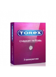 Презервативы Torex  Сладкая любовь  с ароматом клубники - 3 шт. - Torex - купить с доставкой в Бийске