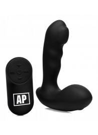 Черный стимулятор простаты Alpha-Pro 7X P-Milker Silicone Prostate Stimulator with Milking Bead - XR Brands - в Бийске купить с доставкой