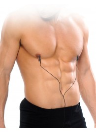 Черные электрические зажимы для сосков Shock Therapy Nipple Clamps - Pipedream - купить с доставкой в Бийске