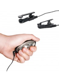 Черные электрические зажимы для сосков Shock Therapy Nipple Clamps - Pipedream - купить с доставкой в Бийске