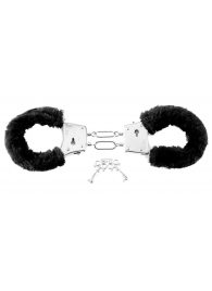 Меховые чёрные наручники Beginner s Furry Cuffs - Pipedream - купить с доставкой в Бийске