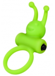 Зеленое эрекционное виброкольцо на пенис Cock Ring - A-toys - в Бийске купить с доставкой