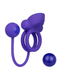 Фиолетовое эрекционное кольцо с утяжелителем Silicone Rechargeable Dual Rockin Rim Enhancer - California Exotic Novelties - в Бийске купить с доставкой