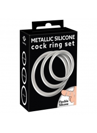 Набор из 3 эрекционных колец под металл Metallic Silicone Cock Ring Set - Orion - в Бийске купить с доставкой