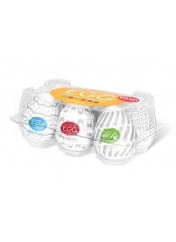 Набор из 6 мастурбаторов Tenga EGG Easy Beat с различным рельефом - Tenga - в Бийске купить с доставкой