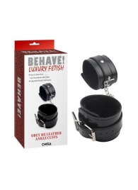 Черные оковы на ноги Obey Me Leather Ankle Cuffs - Chisa - купить с доставкой в Бийске