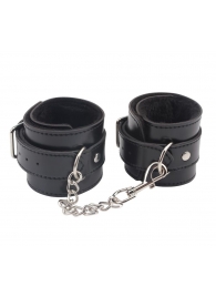 Черные оковы на ноги Obey Me Leather Ankle Cuffs - Chisa - купить с доставкой в Бийске