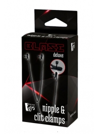 Черные зажимы на соски и клитор на цепочке DELUXE NIPPLE   CLIT CLAMPS - Dream Toys - купить с доставкой в Бийске