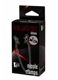 Черные зажимы на соски на цепочке BLAZE DELUXE NIPPLE CLAMPS - Dream Toys - купить с доставкой в Бийске